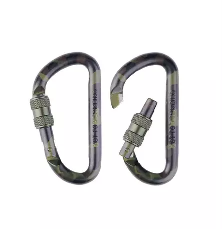 Aluminum Carabiner 80 mm (2 pcs/pkg), Woodland, by Mil-Tec - Climbing and Carabiners - 15922080 - 1
