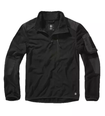 Brandit Fleece Sweater Ripstop, Black - Long Sleeve Shirts - 4037-2-S - 1